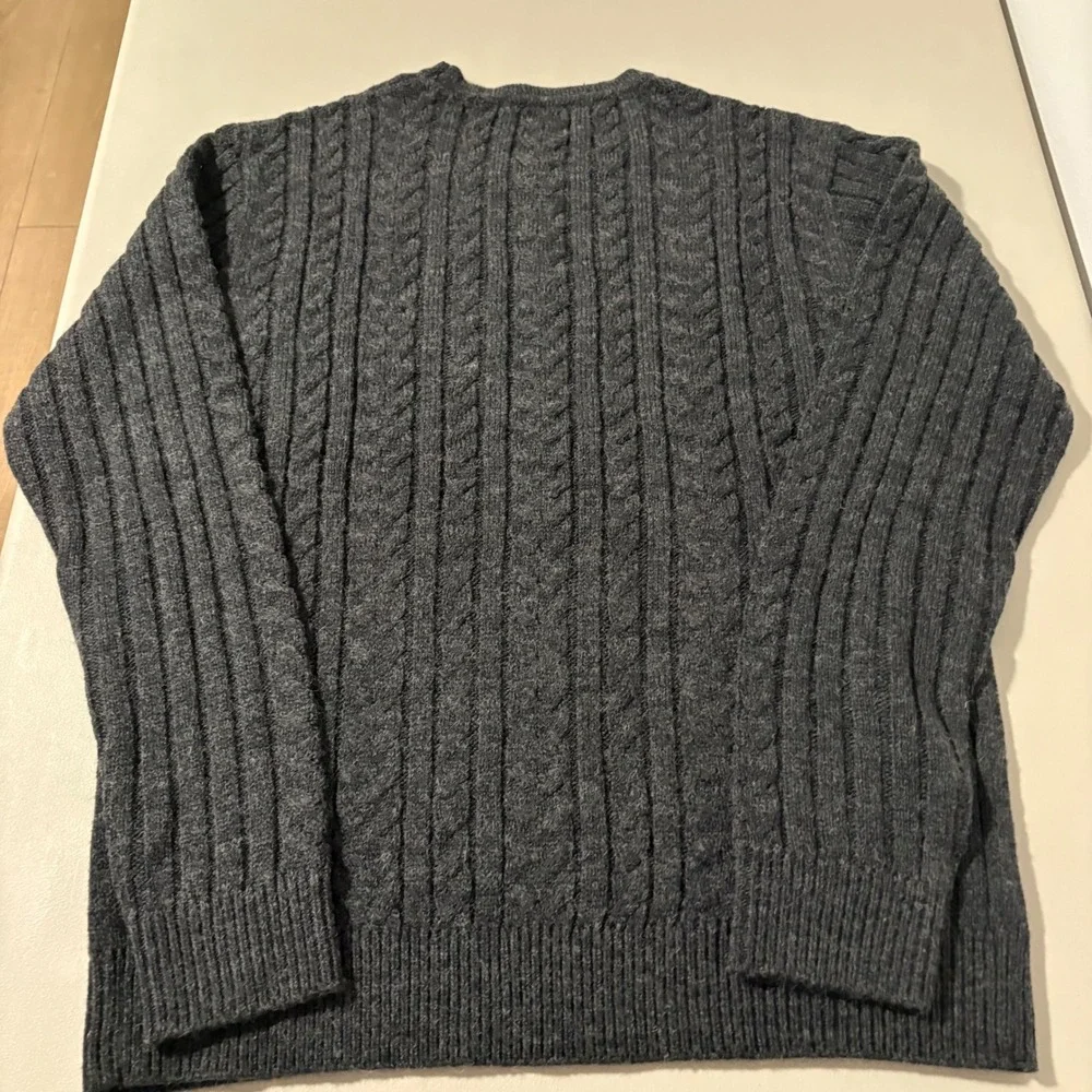 Sperry Premium Apparel‎ Men's Charcoal Gray Cable Knit Wool Blend Sweater XL